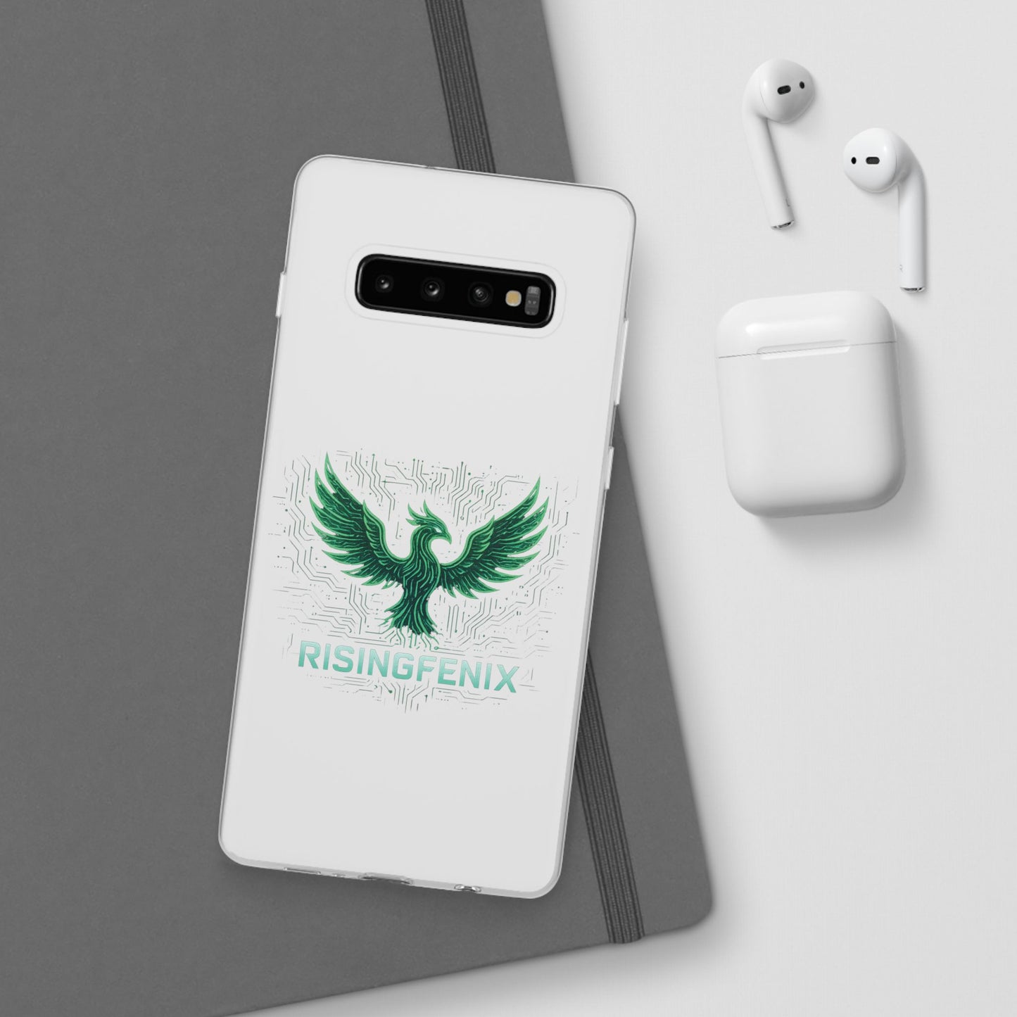Phoenix Rising Flexi Case, Stylish Phone Cover, Trendy Tech Accessory, Gift for Tech Lovers, Unique Protector