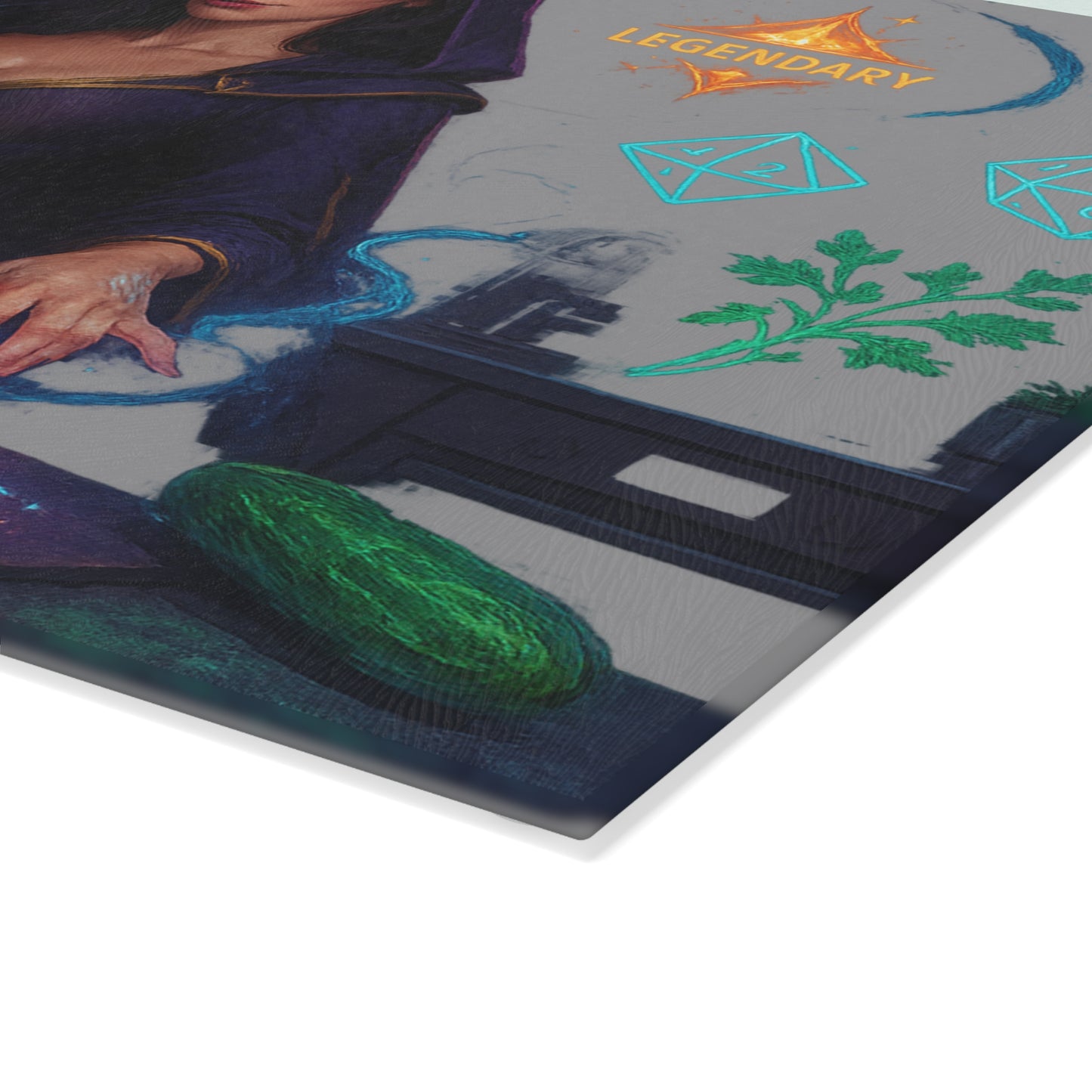 Mystical Glass Cutting Board | Magical Kitchen Decor, Gift for Chefs, Fantasy Cooking Board, Unique Housewarming Gift, Achievement Unlocked