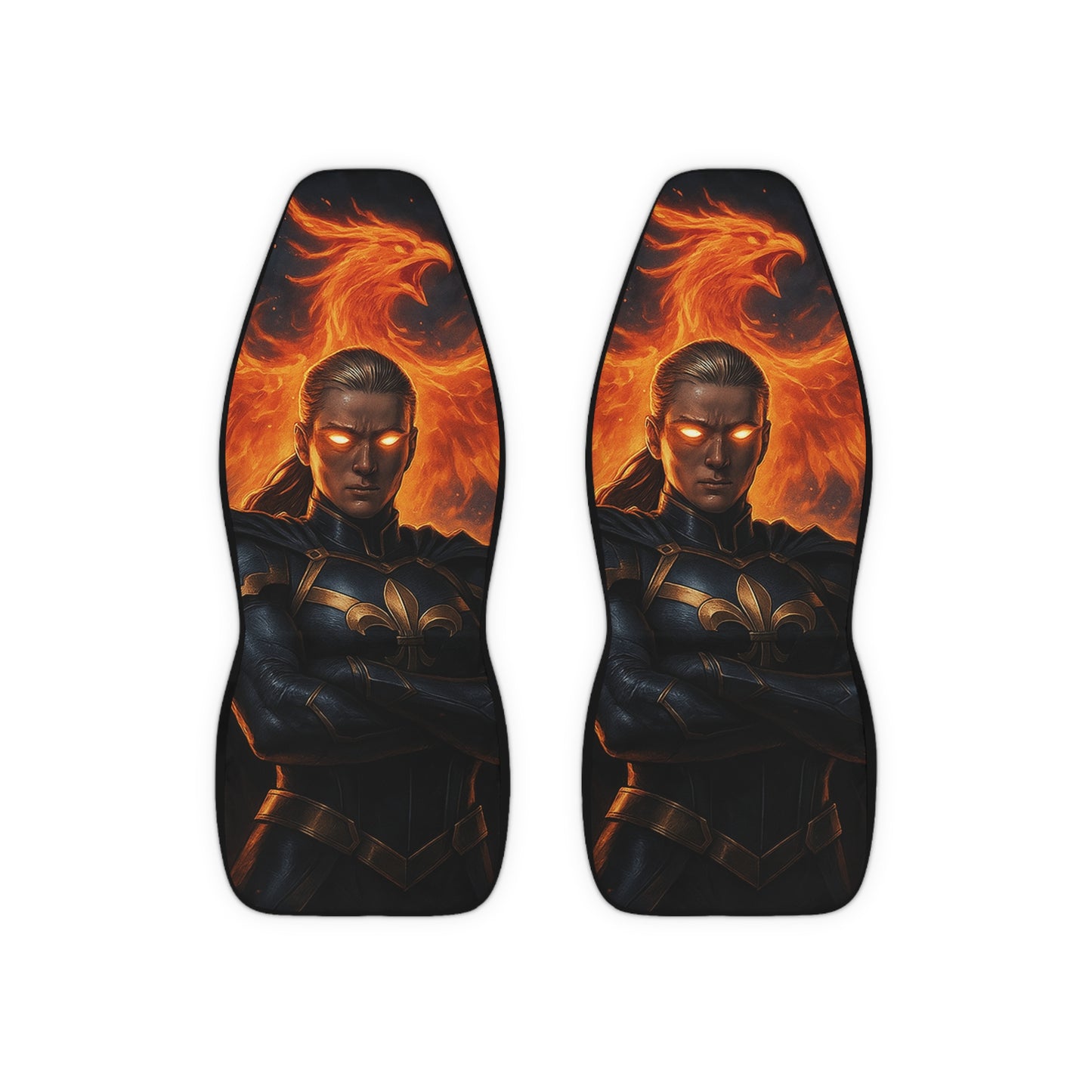 Phoenix Flame Polyester Car Seat Covers | Unique Auto Interior, Gift for Car Lovers, Cool Car Accessories, Bold Design, Car Decor
