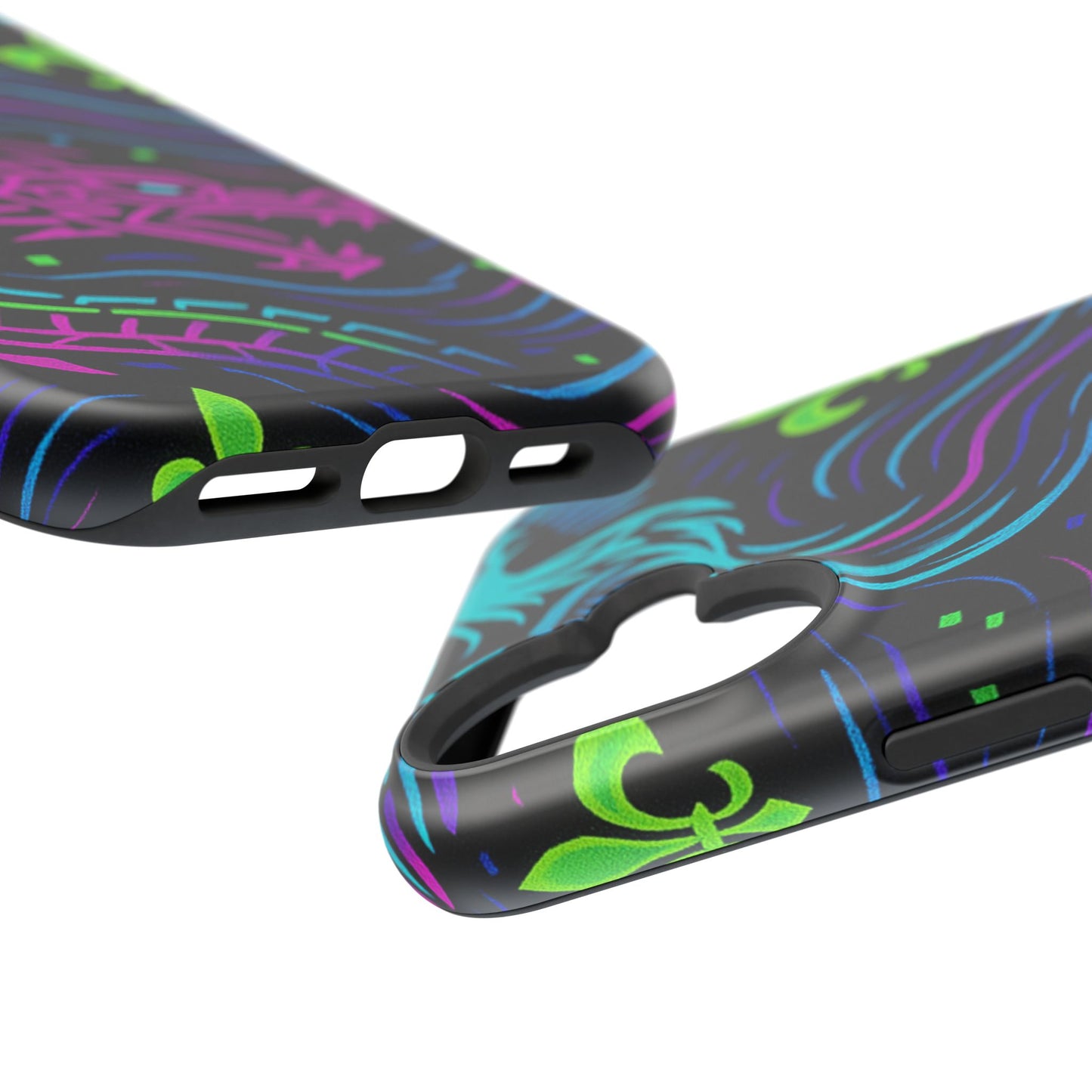 Dynamic Dragon Magnetic Phone Case | Colorful Floral Design | Gift for Gamers, Fantasy Lovers, Halloween, Unique Accessories