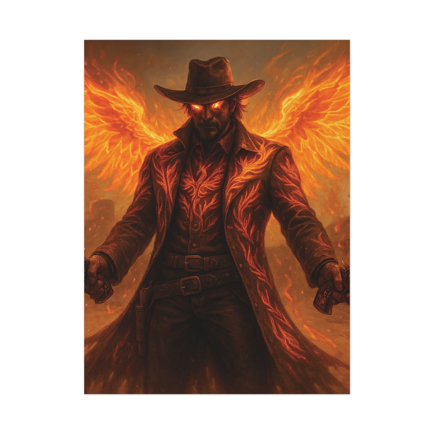 Fiery Angel Uncoated Poster, Wall Art Decor, Gothic Decor, Gift for Fantasy Lovers, Unique Home Decoration