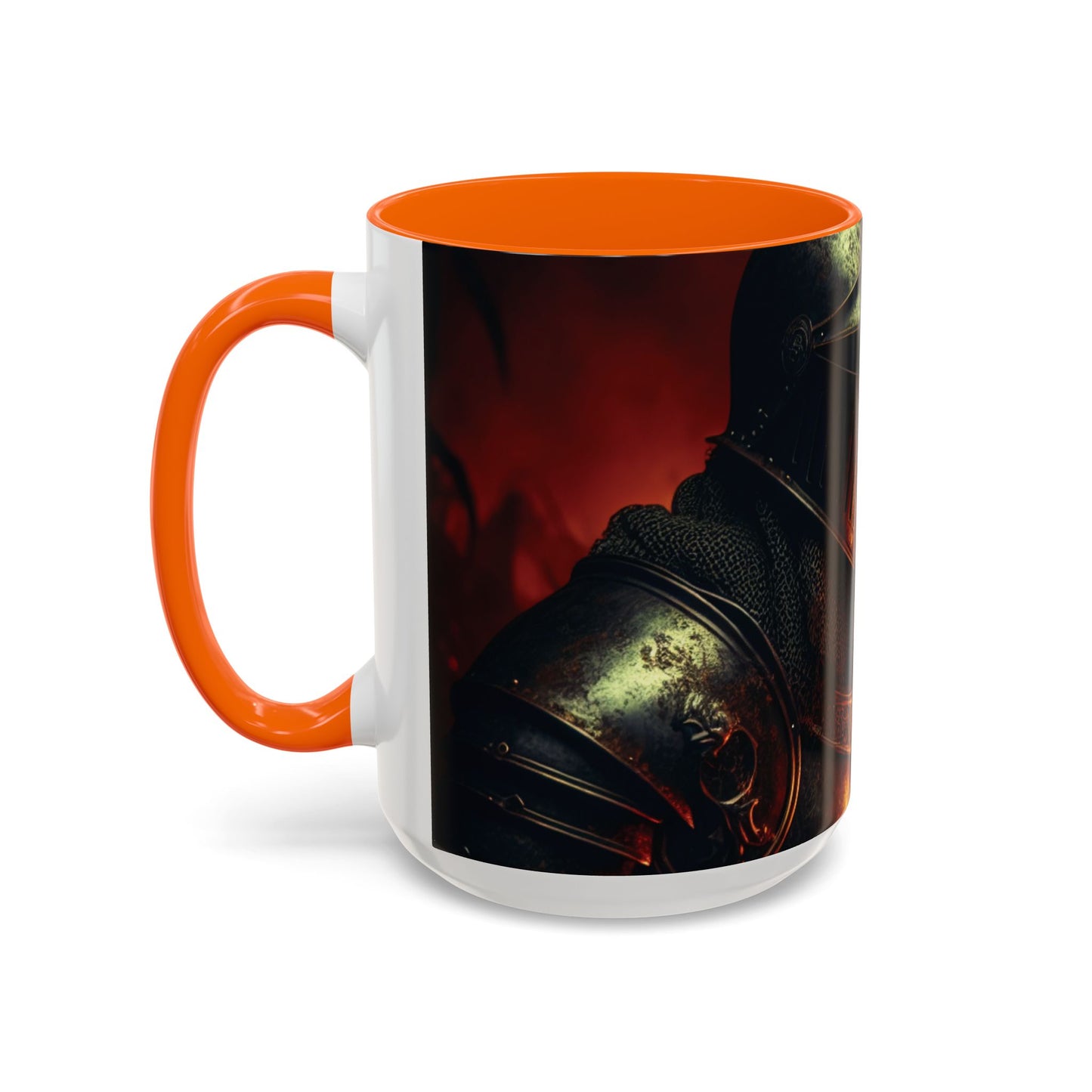 Fierce Knight Accent Coffee Mug | Unique Gift for Fantasy Lovers, Dark Aesthetic Decor, Gamer Essentials, Office Cup, Medieval Art