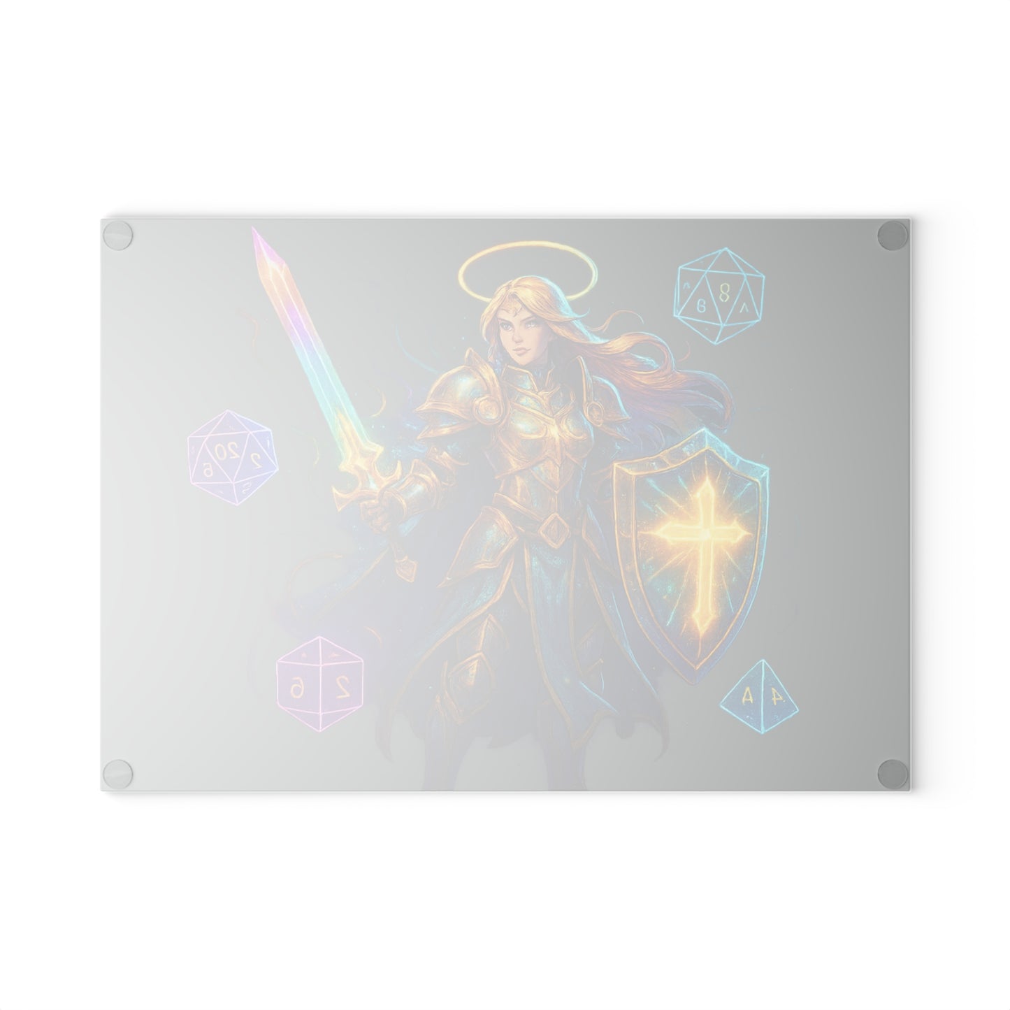 Fantasy-Themed Glass Cutting Board – Ideal for Gamers, Gifts for D&D Lovers, Kitchen Decor, Unique Food Prep