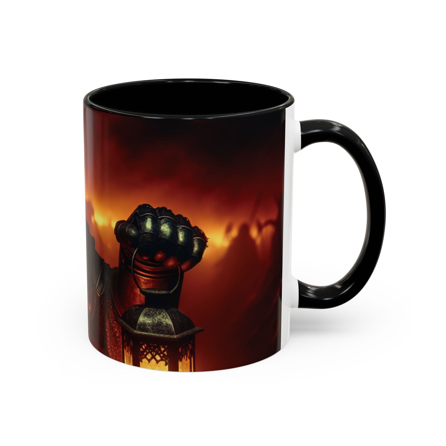Fierce Knight Accent Coffee Mug | Unique Gift for Fantasy Lovers, Dark Aesthetic Decor, Gamer Essentials, Office Cup, Medieval Art