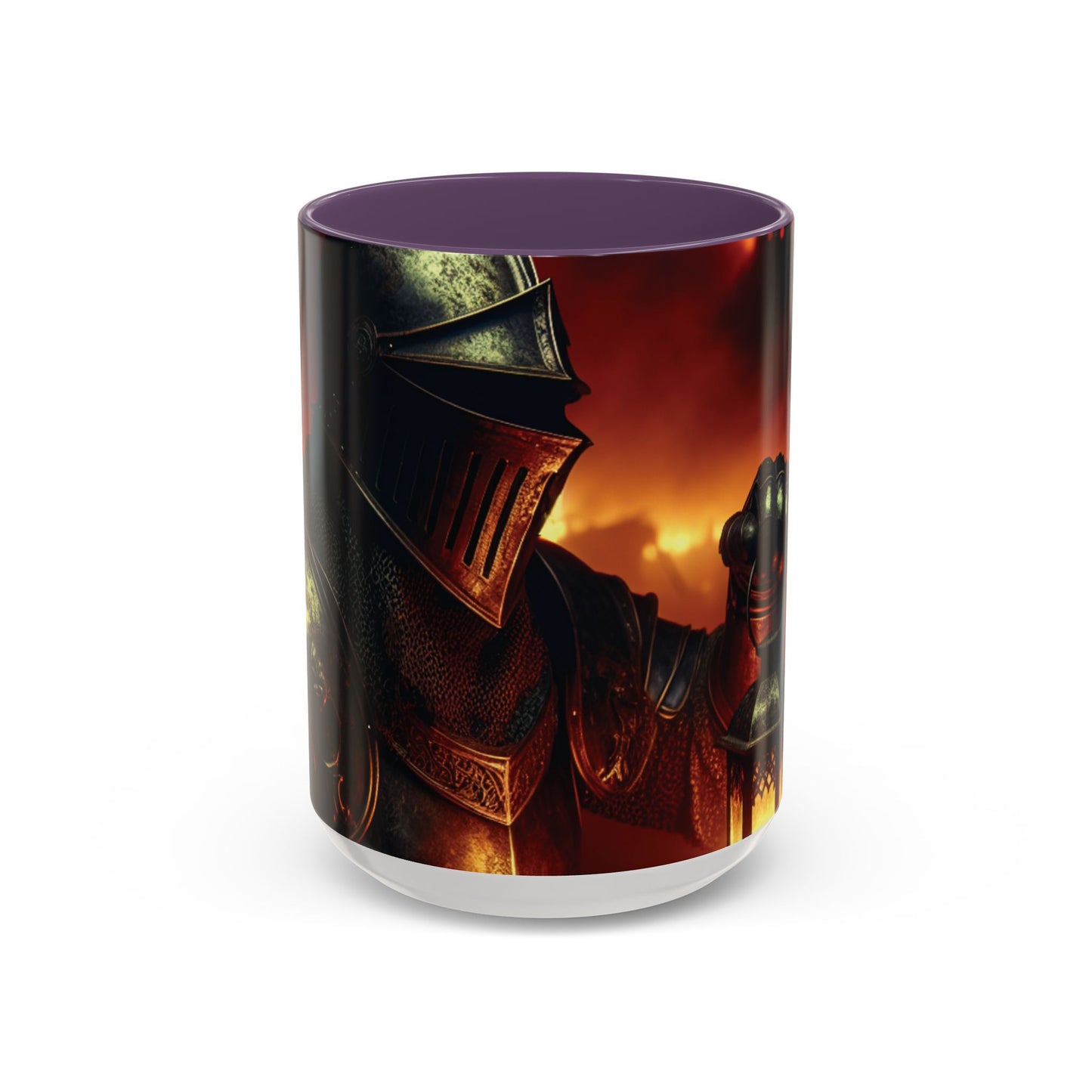 Fierce Knight Accent Coffee Mug | Unique Gift for Fantasy Lovers, Dark Aesthetic Decor, Gamer Essentials, Office Cup, Medieval Art