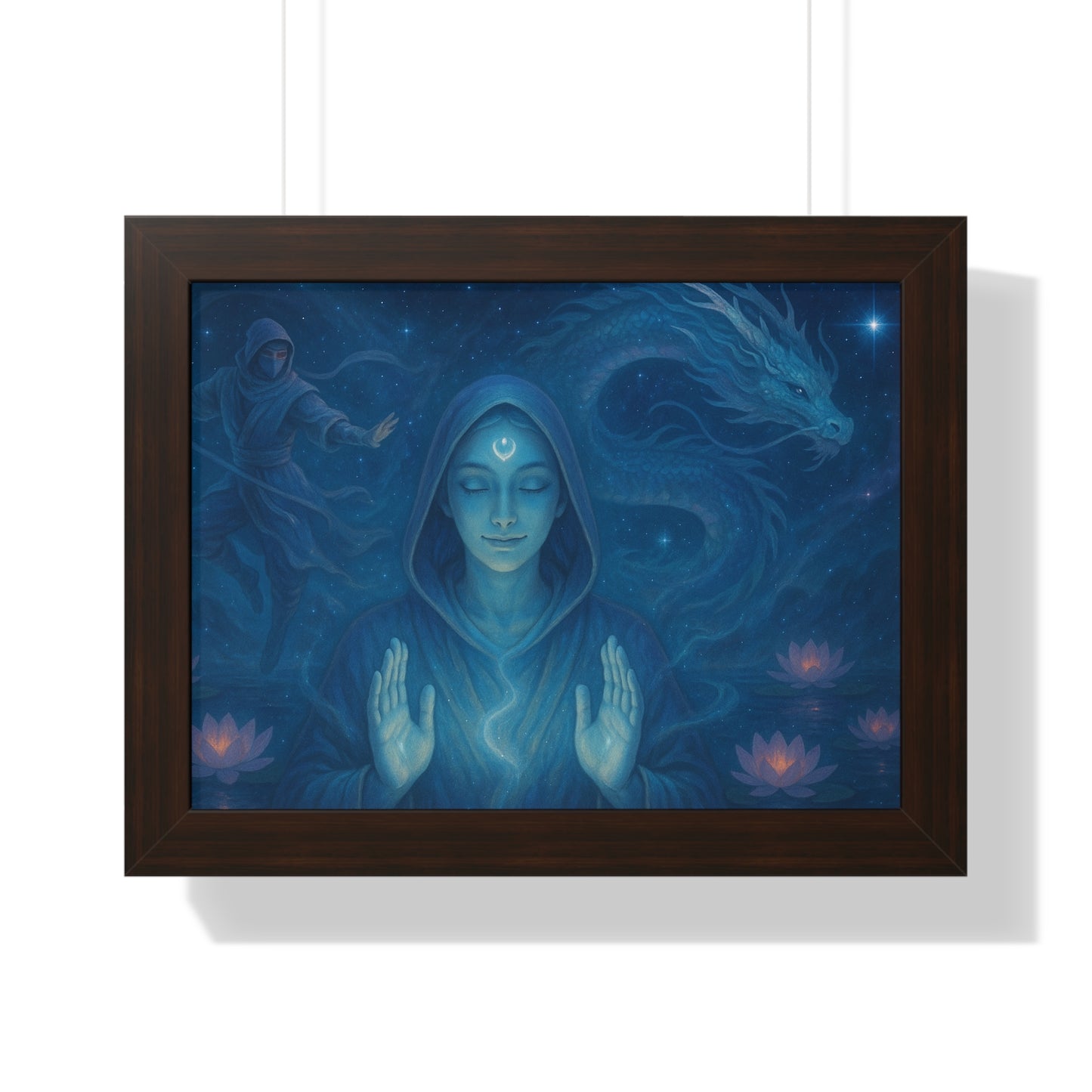 Mystical Framed Poster, Spiritual Wall Art, Meditative Decor, Fantasy Artwork, Mindfulness Gift, Home Aesthetic
