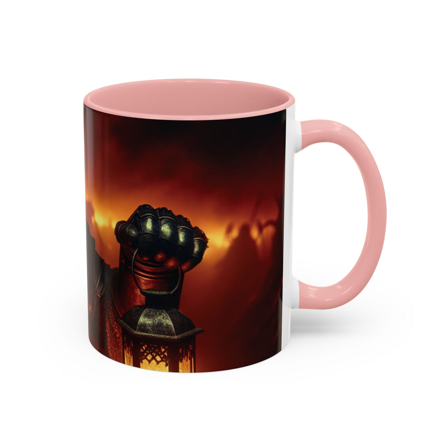 Fierce Knight Accent Coffee Mug | Unique Gift for Fantasy Lovers, Dark Aesthetic Decor, Gamer Essentials, Office Cup, Medieval Art
