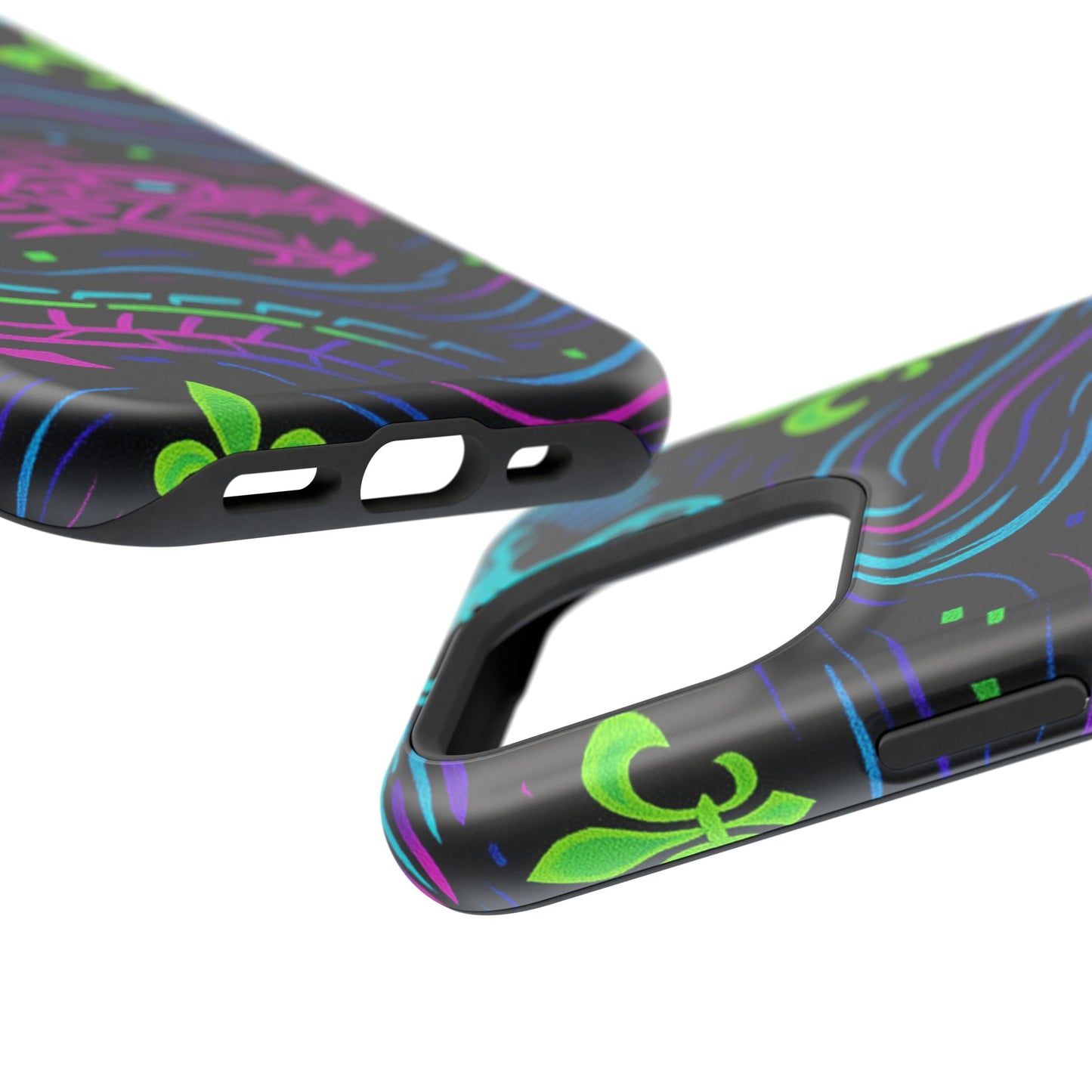 Dynamic Dragon Magnetic Phone Case | Colorful Floral Design | Gift for Gamers, Fantasy Lovers, Halloween, Unique Accessories