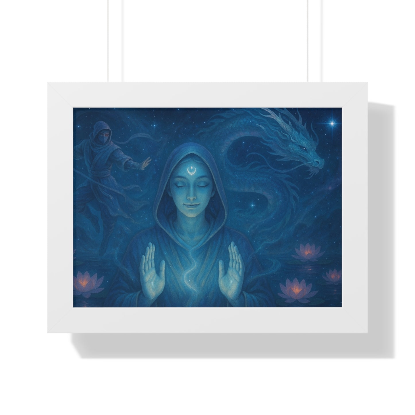 Mystical Framed Poster, Spiritual Wall Art, Meditative Decor, Fantasy Artwork, Mindfulness Gift, Home Aesthetic