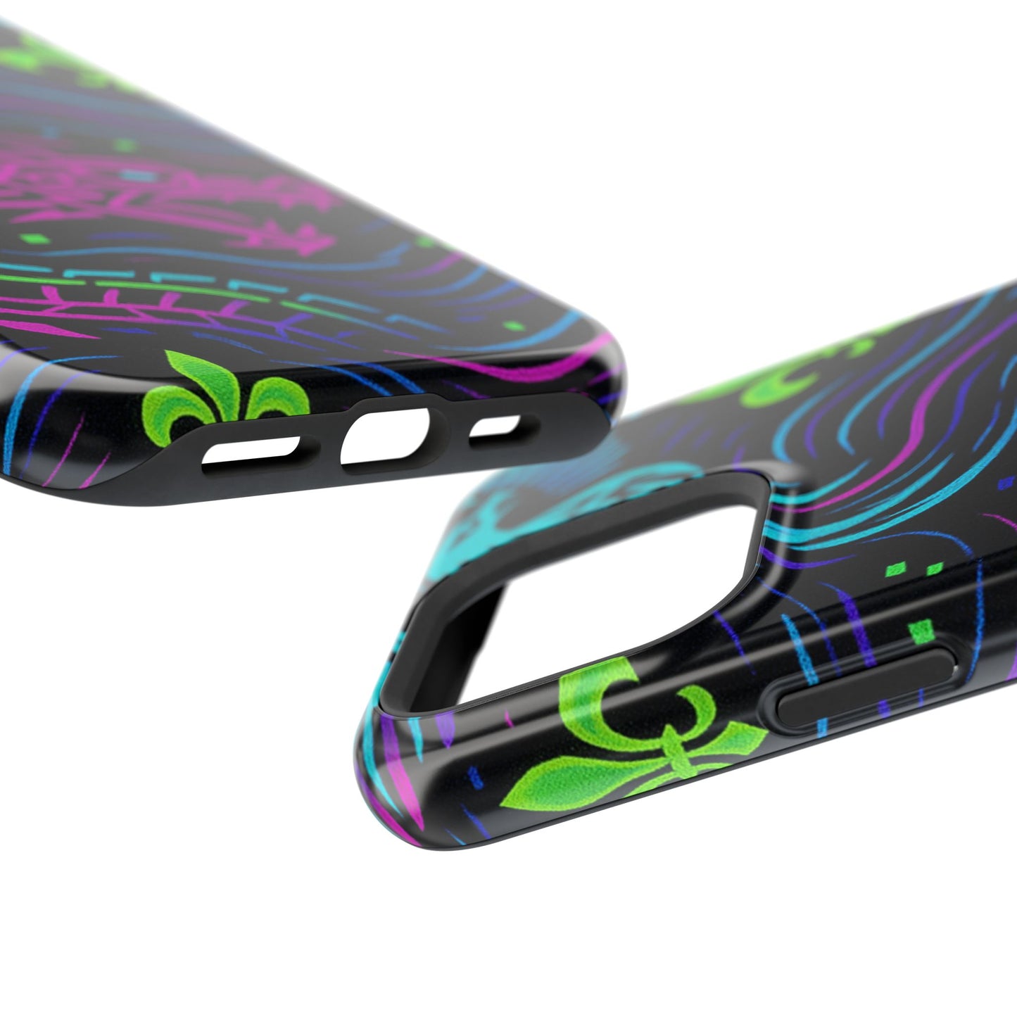 Dynamic Dragon Magnetic Phone Case | Colorful Floral Design | Gift for Gamers, Fantasy Lovers, Halloween, Unique Accessories