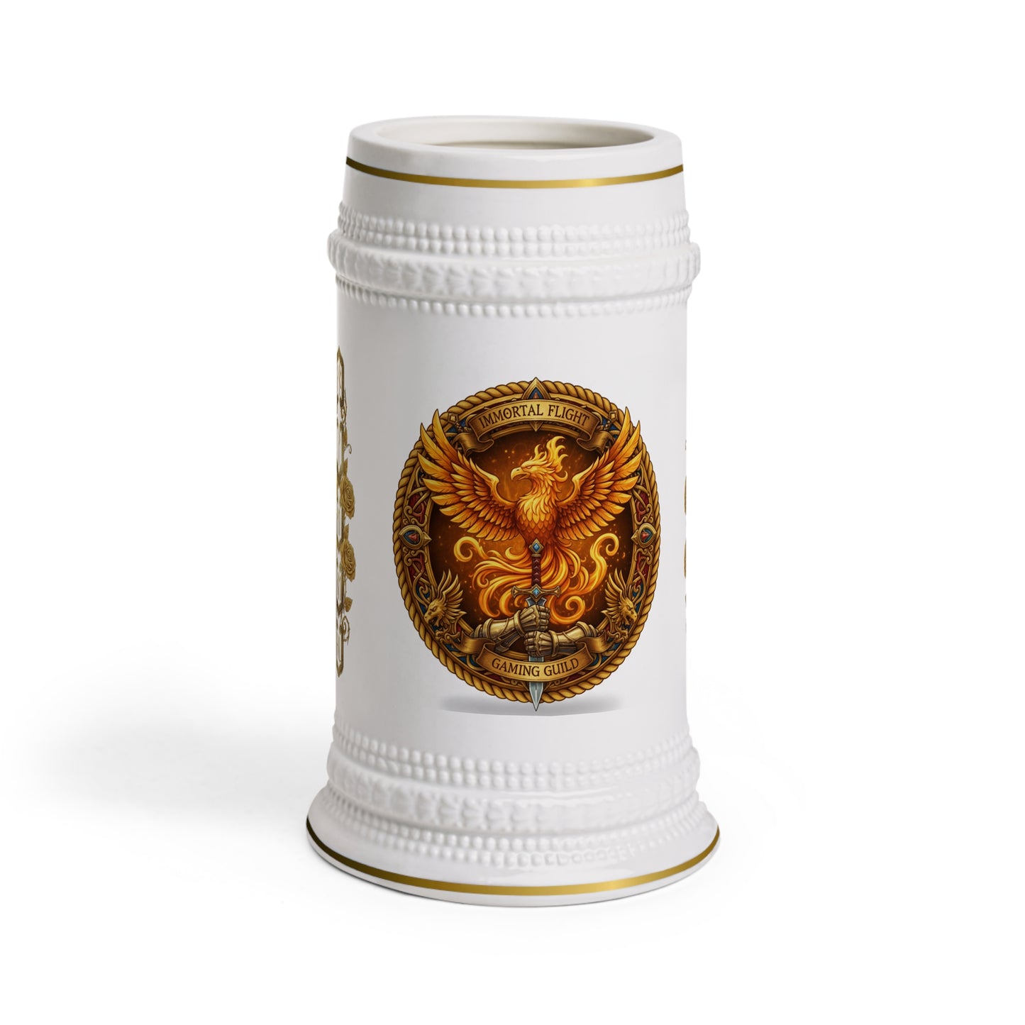 Phoenix Crest Beer Stein – Vintage Mythical Firebird Mug for Beer Lovers