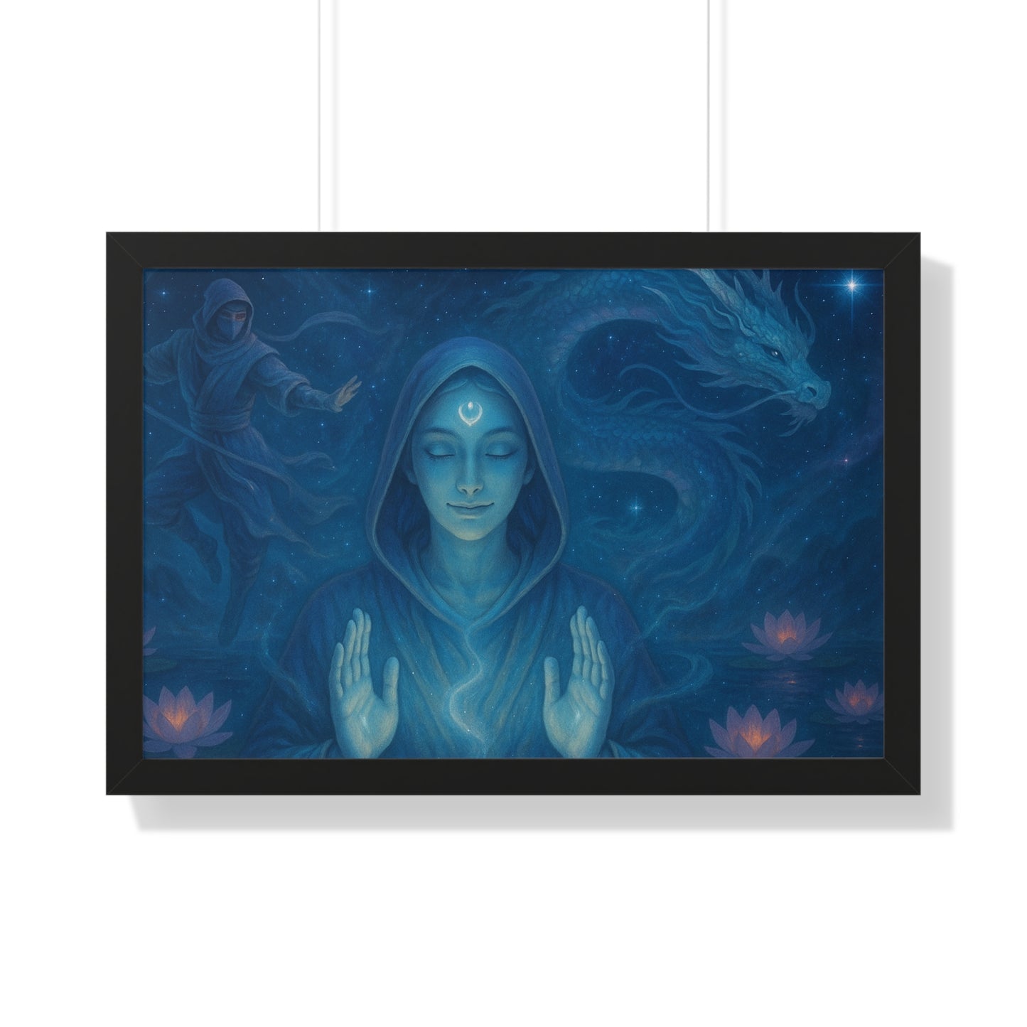 Mystical Framed Poster, Spiritual Wall Art, Meditative Decor, Fantasy Artwork, Mindfulness Gift, Home Aesthetic