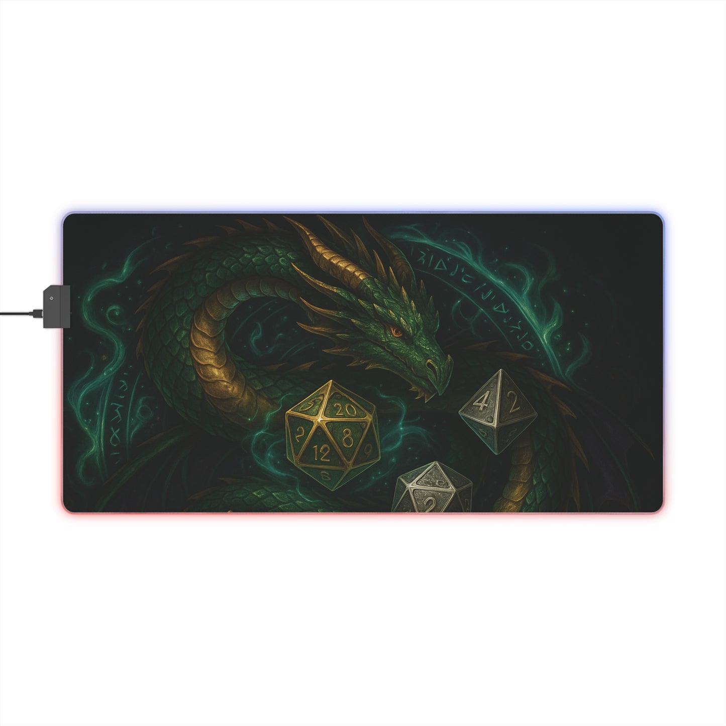 LED Gaming Mouse Pad with Dragon Design - Perfect for Gamers, Dungeons & Dragons, Gaming Setup, Gifts, Room Decor