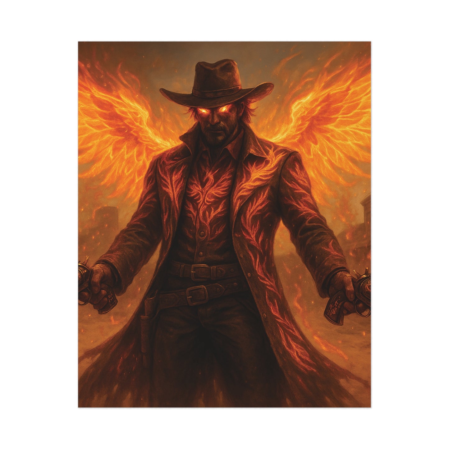 Fiery Angel Uncoated Poster, Wall Art Decor, Gothic Decor, Gift for Fantasy Lovers, Unique Home Decoration
