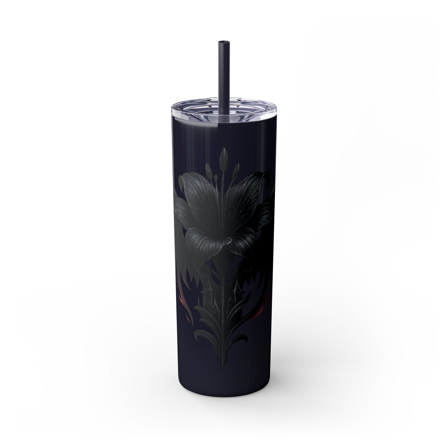 Elegant Black Floral Skinny Tumbler with Straw | Stylish Drinkware | Gift for Her, Travel Mug, Coffee Cup, Stylish Water Bottle, [...]