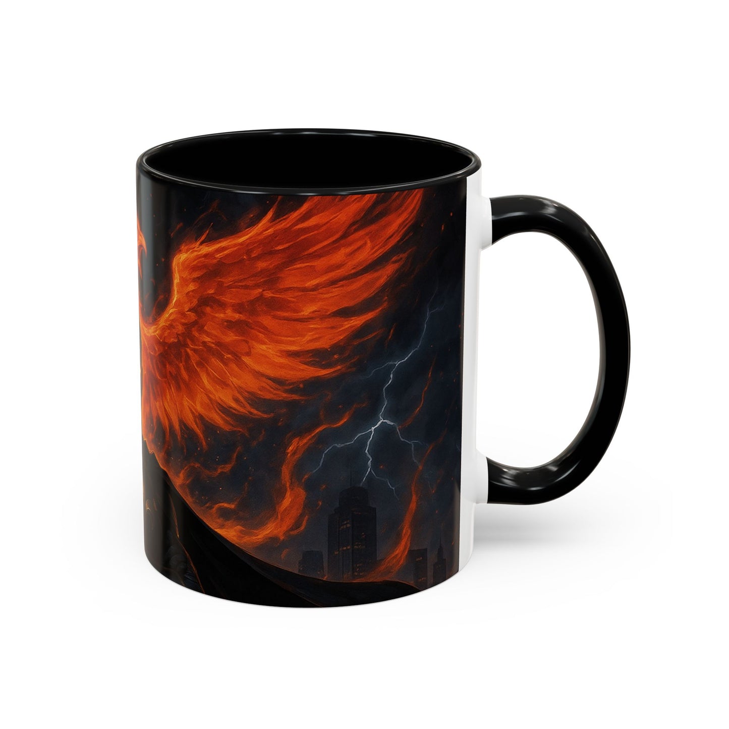 Mythical Phoenix Accent Coffee Mug, Fantasy Gift, Hot Beverage Cup, Cozy Home Decor, Unique Gift for Her