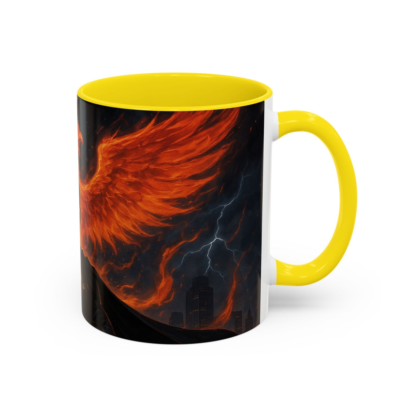 Mythical Phoenix Accent Coffee Mug, Fantasy Gift, Hot Beverage Cup, Cozy Home Decor, Unique Gift for Her