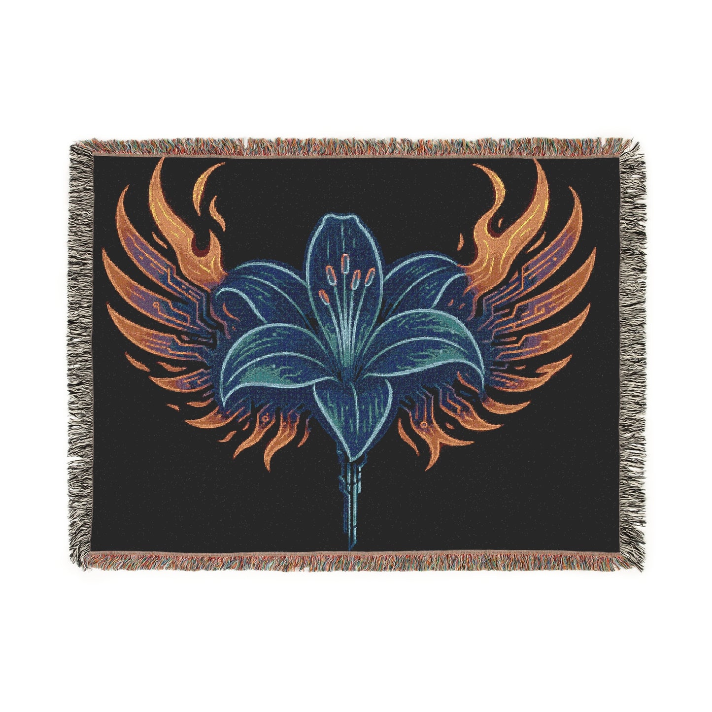 Artistic Woven Blanket with Floral Design, Cozy Home Decor for All Occasions, Perfect for Relaxing, Gifts for Housewarming, Bohemian Throws