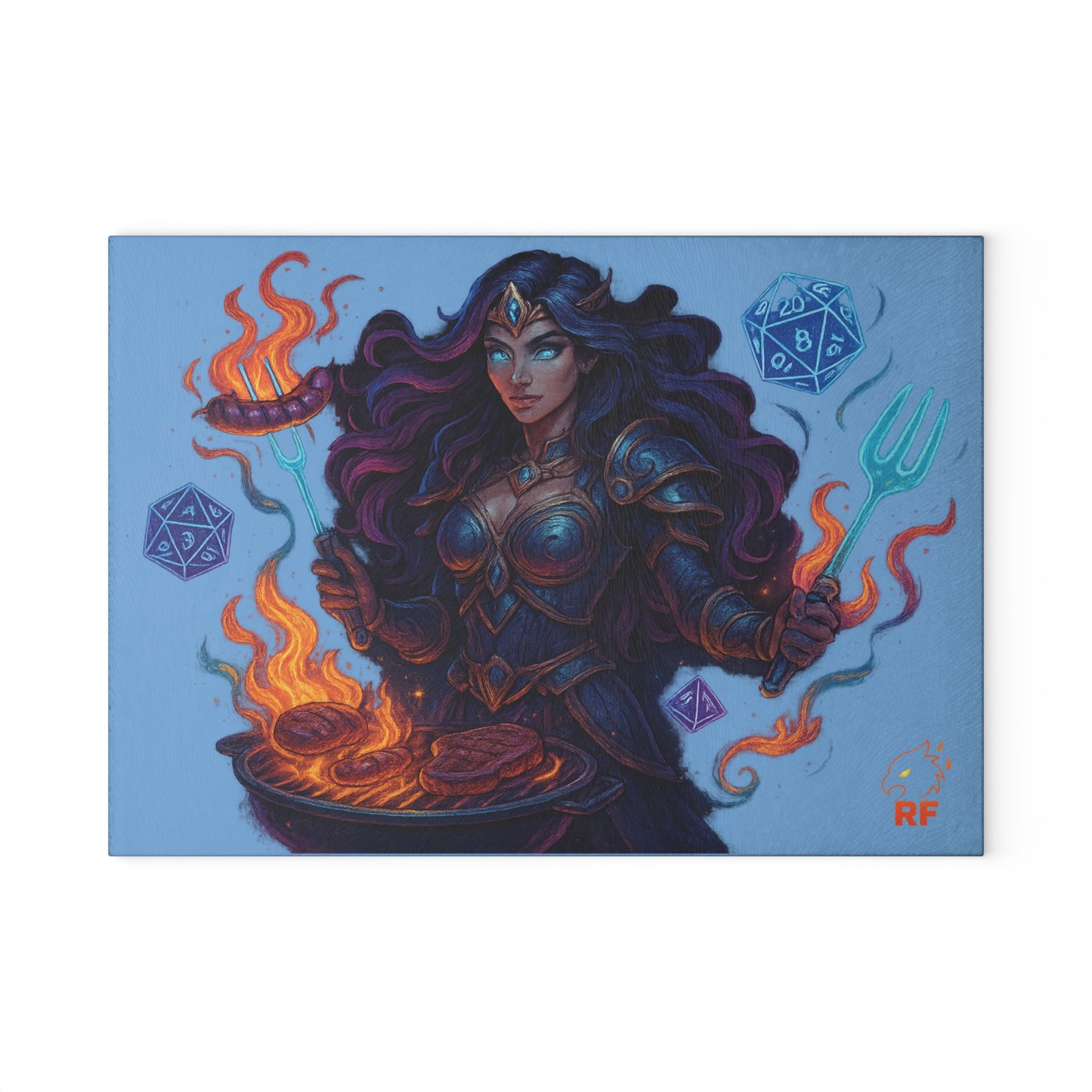 Fantasy Cook's Glass Cutting Board, Dungeons & Dragons Kitchen Decor, Gamer Gift, Unique Kitchen Gift, Cosplay Cooking Board, [...]