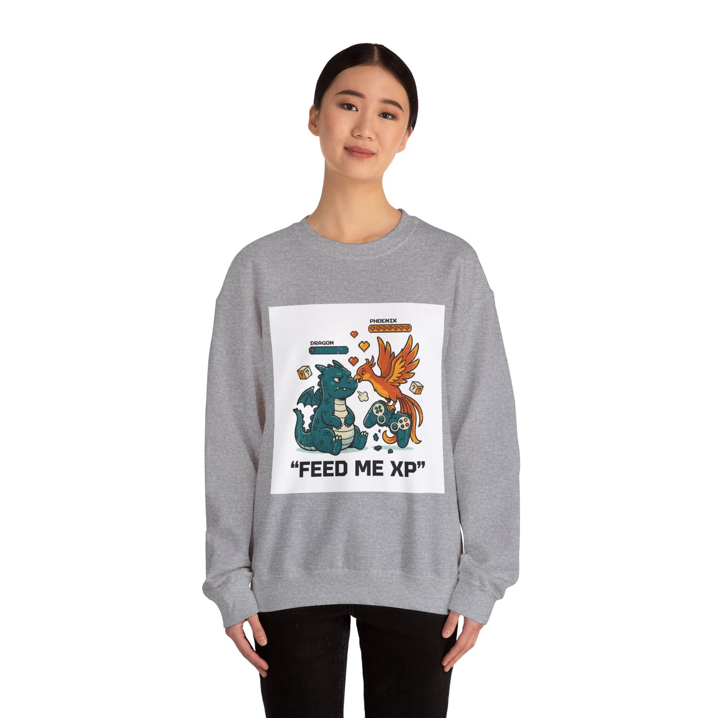 Feed Me XP Crewneck Sweatshirt | Crash Out meme, neon streetwear