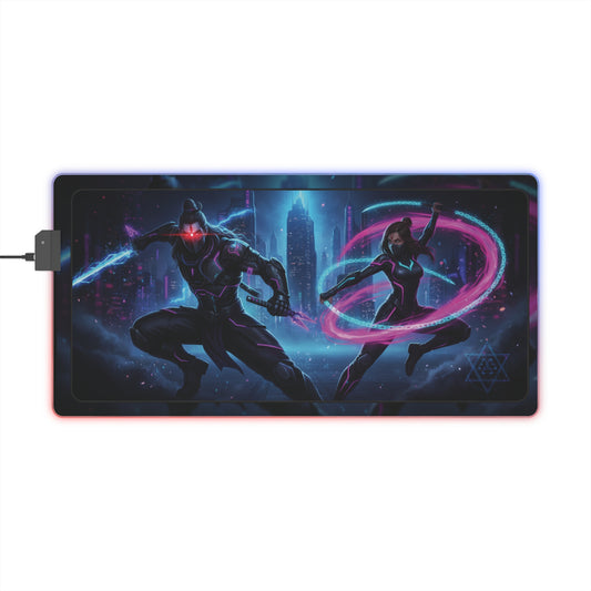 Cyberpunk Duo LED Gaming Mouse Pad — RGB Extended Desk Mat
