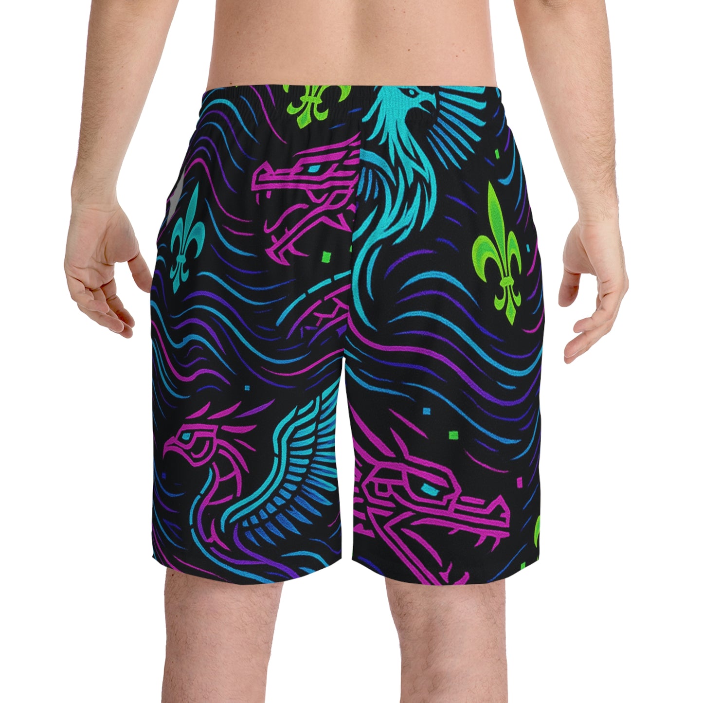 Vibrant Dragon Beach Shorts, Stylish Swimwear, Summer Essentials, Vacation Attire, Festival Outfit, Jungle Party Gear