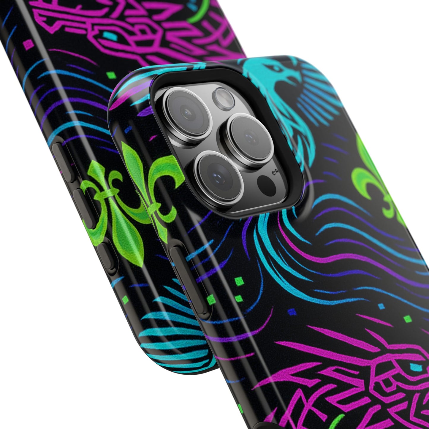Dynamic Dragon Magnetic Phone Case | Colorful Floral Design | Gift for Gamers, Fantasy Lovers, Halloween, Unique Accessories