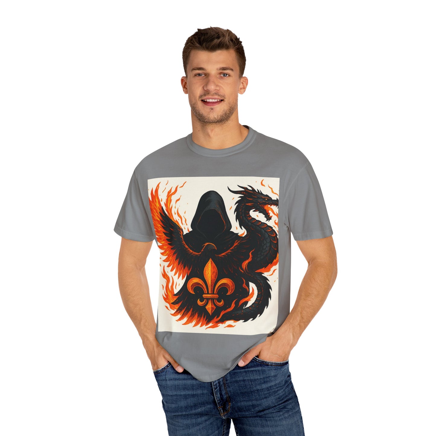 Bold Dragon and Phoenix Graphic Tee, Unisex T-Shirt for Fantasy Lovers, Unique Gift for Birthdays, Casual Wear, Graphic Shirt