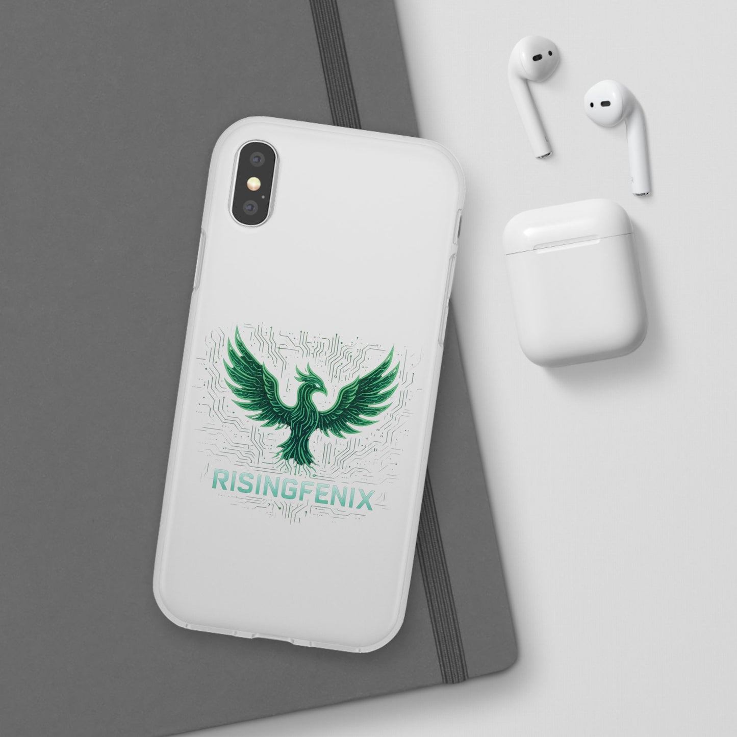 Phoenix Rising Flexi Case, Stylish Phone Cover, Trendy Tech Accessory, Gift for Tech Lovers, Unique Protector