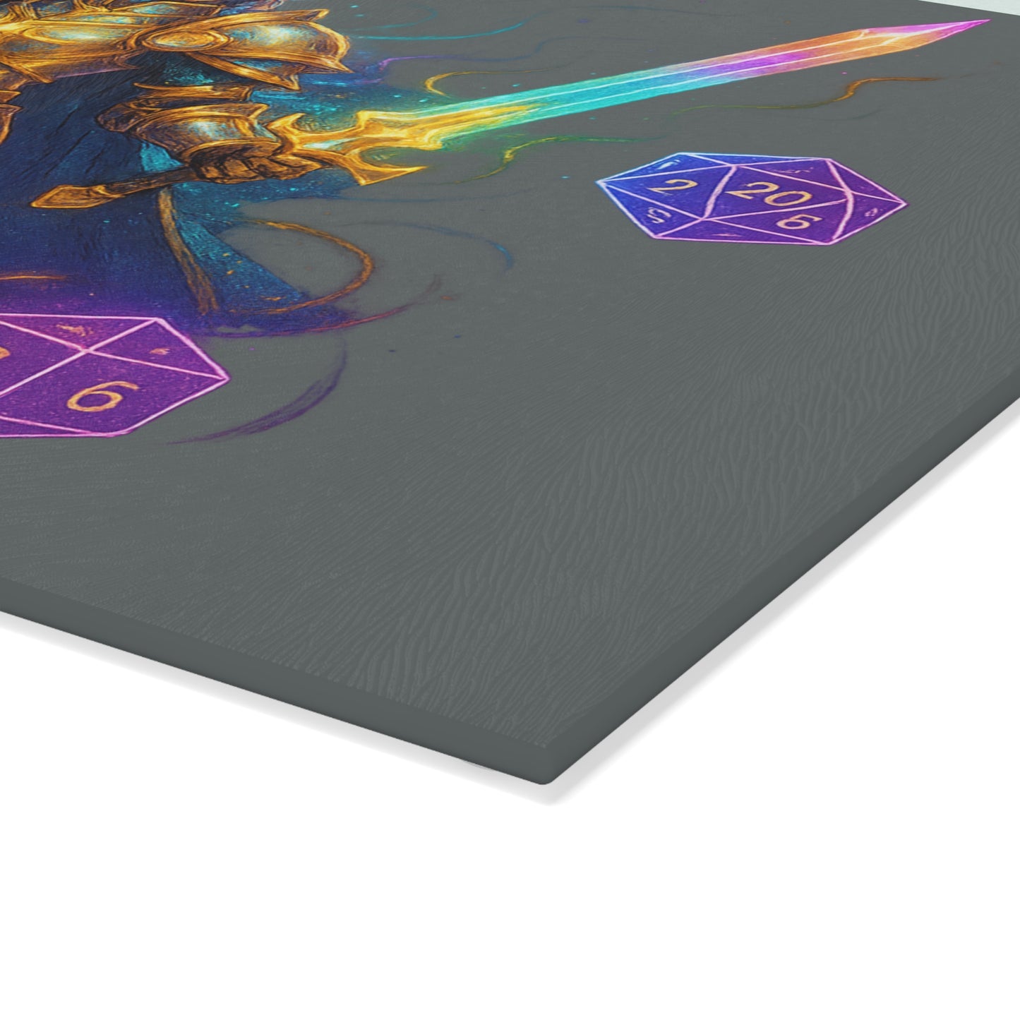 Fantasy-Themed Glass Cutting Board – Ideal for Gamers, Gifts for D&D Lovers, Kitchen Decor, Unique Food Prep