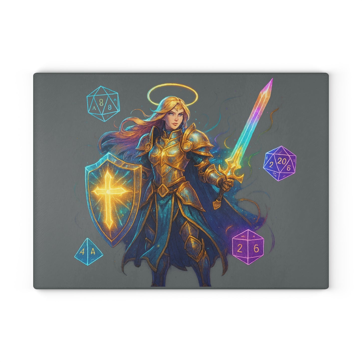Fantasy-Themed Glass Cutting Board – Ideal for Gamers, Gifts for D&D Lovers, Kitchen Decor, Unique Food Prep