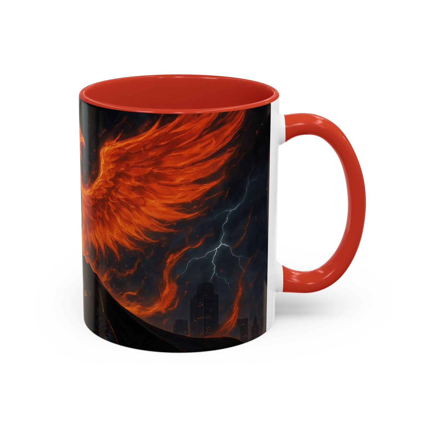 Mythical Phoenix Accent Coffee Mug, Fantasy Gift, Hot Beverage Cup, Cozy Home Decor, Unique Gift for Her