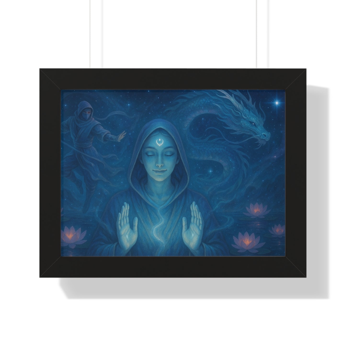 Mystical Framed Poster, Spiritual Wall Art, Meditative Decor, Fantasy Artwork, Mindfulness Gift, Home Aesthetic