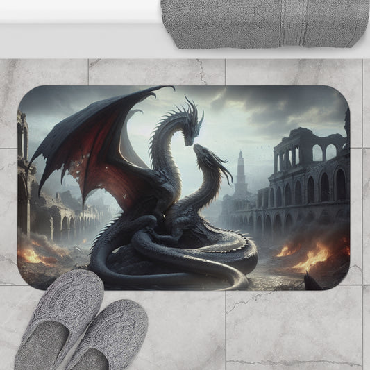 Majestic Dragon Bath Mat - Fantasy Decor, Dragon Lovers Gift, Bathroom Accessory, Home Decor, Unique Bath Rug