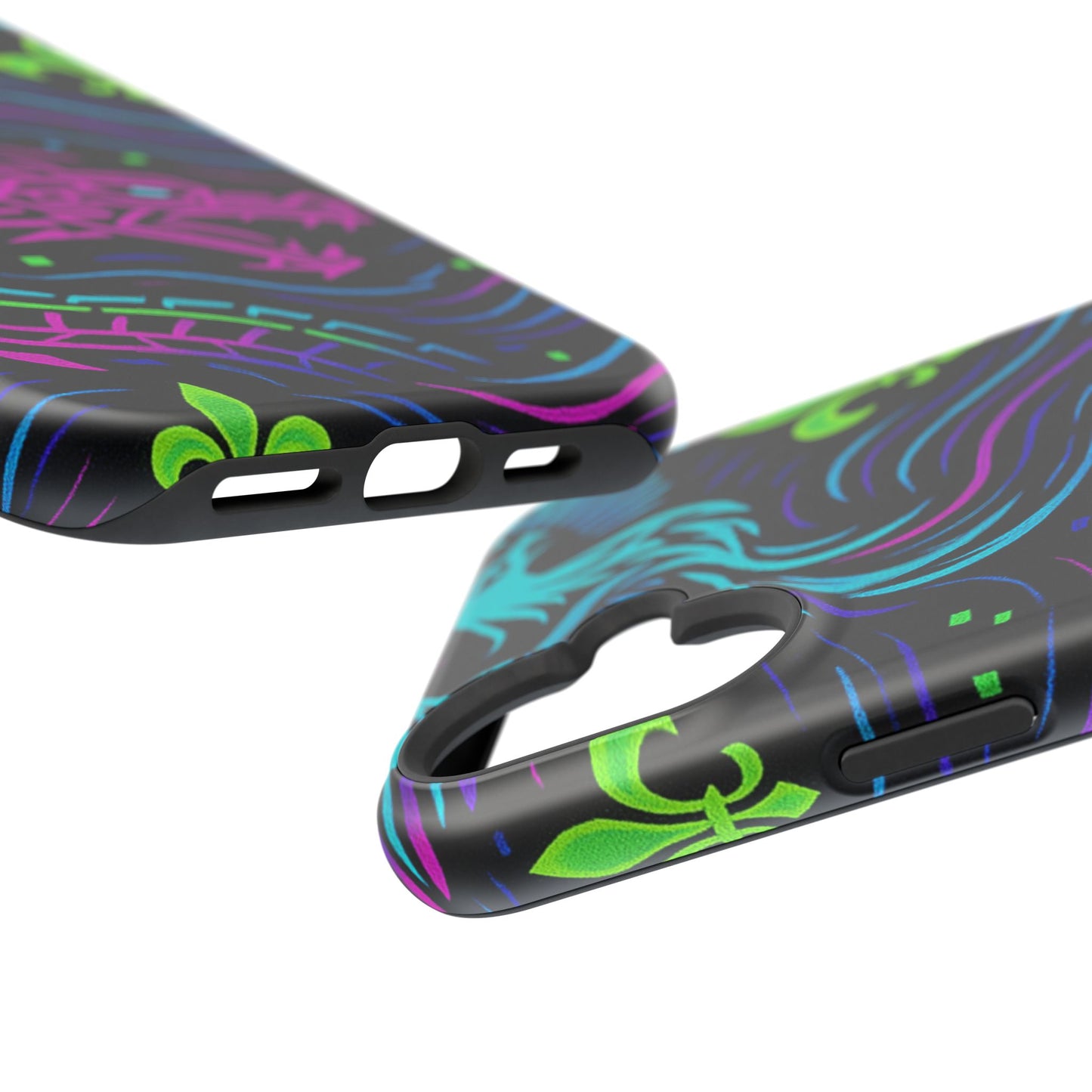 Dynamic Dragon Magnetic Phone Case | Colorful Floral Design | Gift for Gamers, Fantasy Lovers, Halloween, Unique Accessories