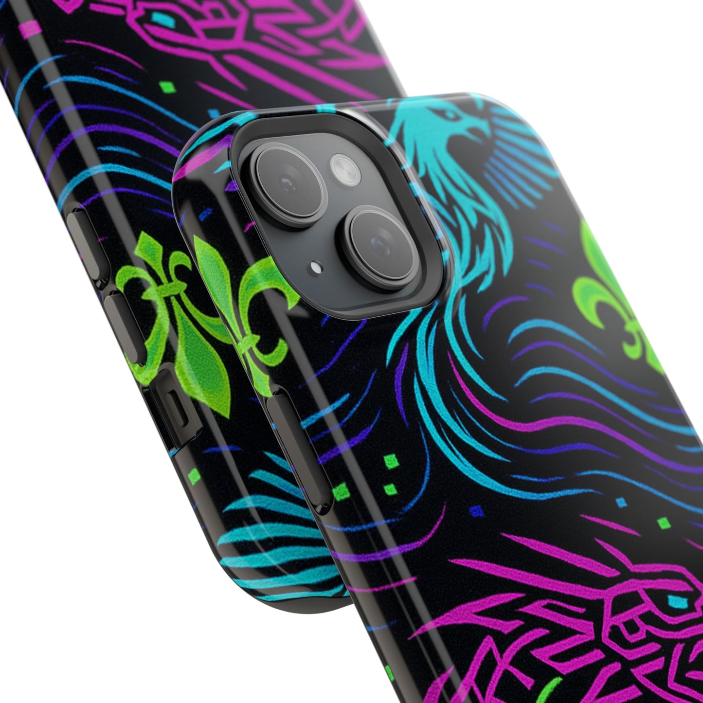 Dynamic Dragon Magnetic Phone Case | Colorful Floral Design | Gift for Gamers, Fantasy Lovers, Halloween, Unique Accessories