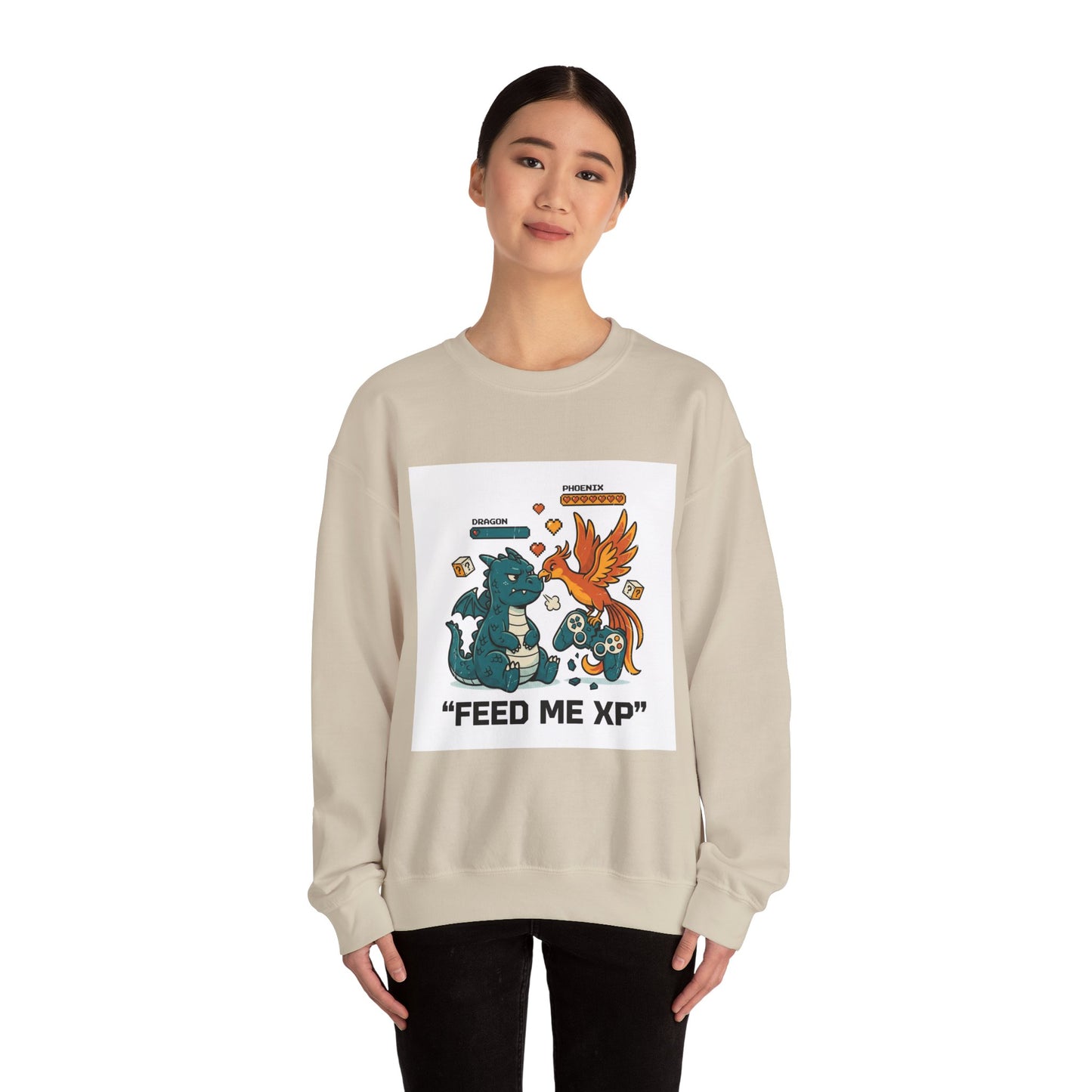 Feed Me XP Crewneck Sweatshirt | Crash Out meme, neon streetwear