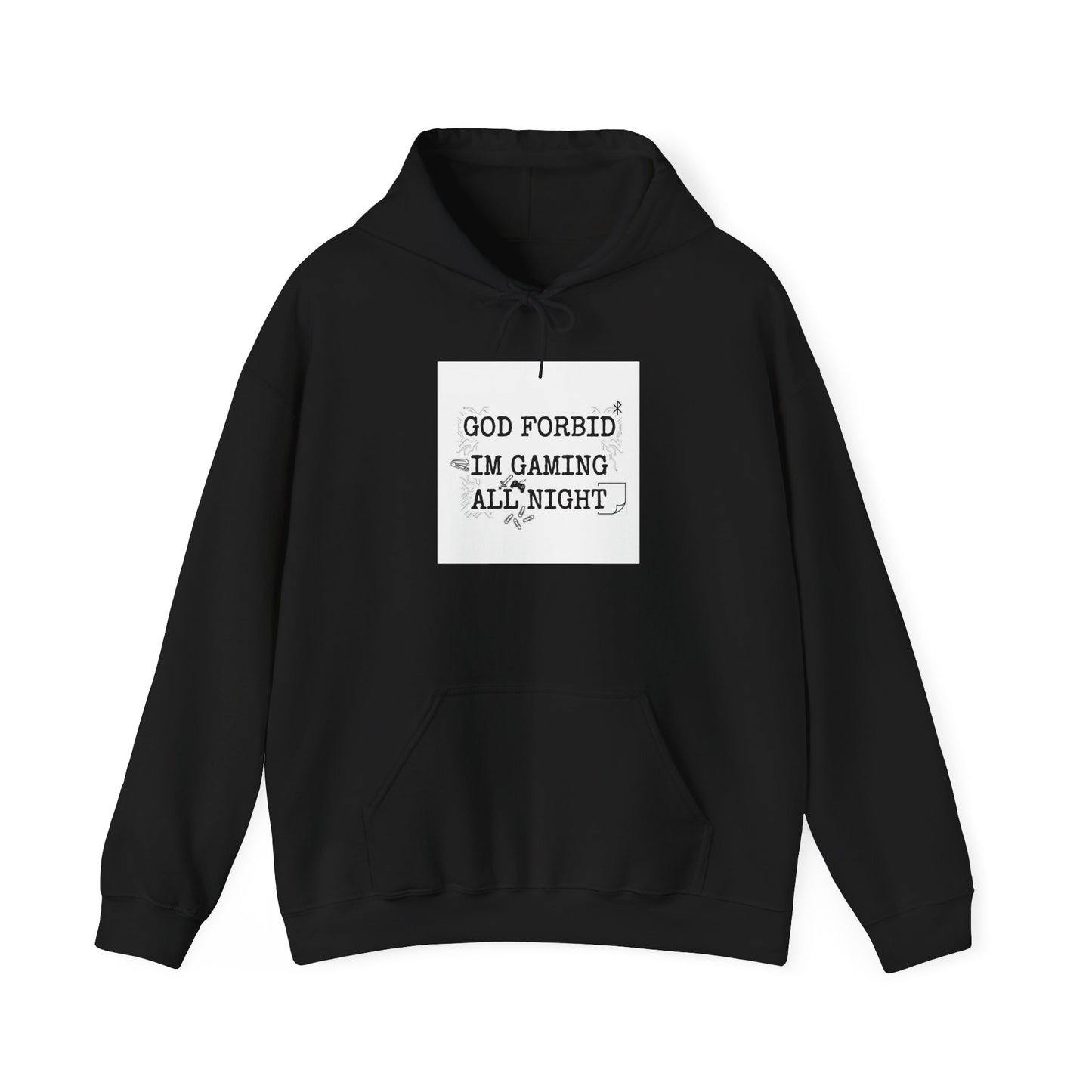 God Forbid, I’m Gaming All Night Hoodie | Sarcastic Shirt, 90s Office Typography