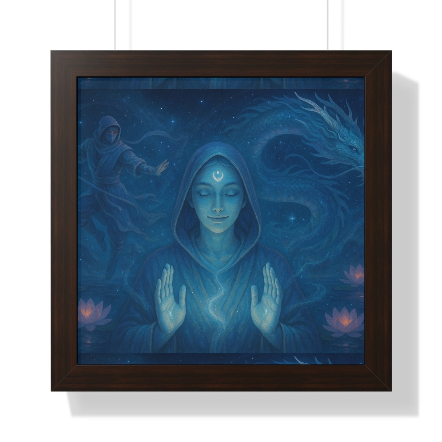 Mystical Framed Poster, Spiritual Wall Art, Meditative Decor, Fantasy Artwork, Mindfulness Gift, Home Aesthetic