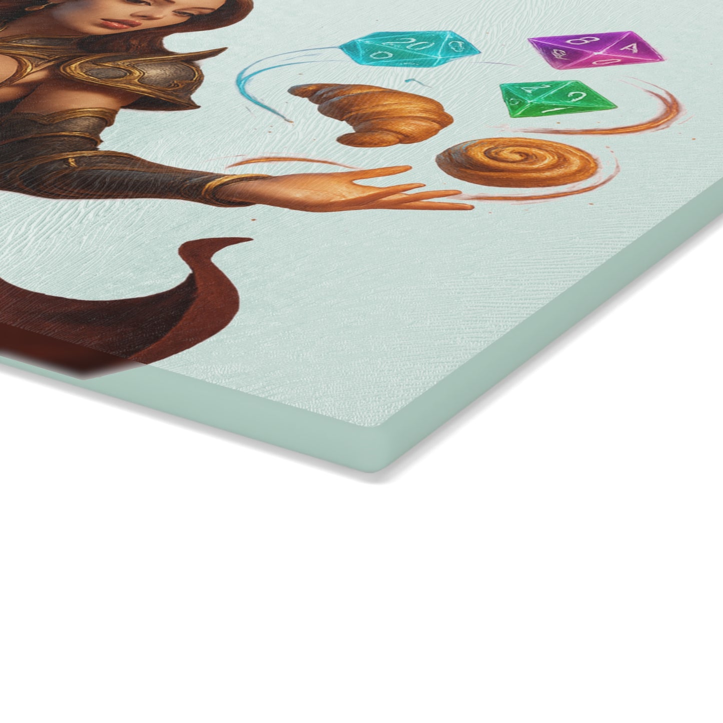 Fantasy-Themed Glass Cutting Board, Gamer Kitchen Decor, Unique Gift for Cooks, RPG Inspired Gifts, Dungeons and Dragons Kitchenware