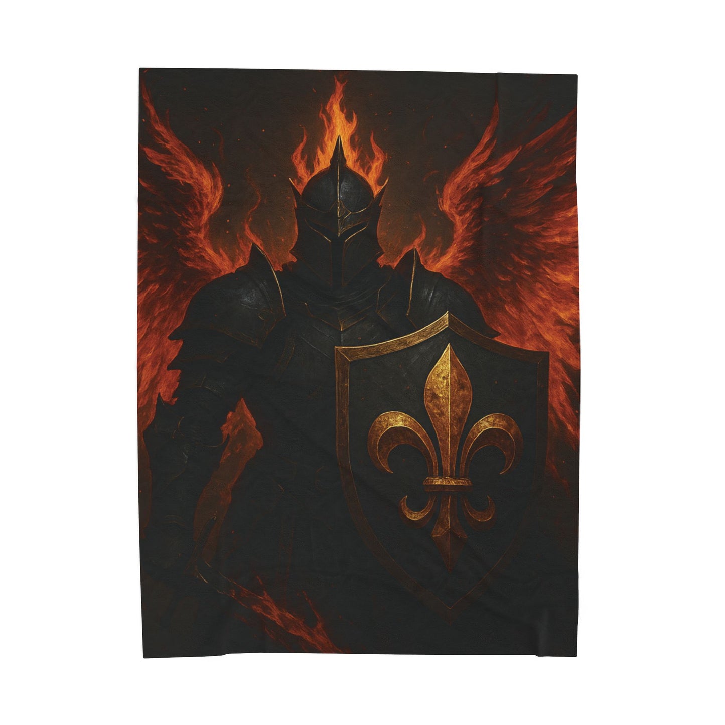 Warrior Spirit Velveteen Plush Blanket | Cozy Home Decor, Gift for Gamers, Fantasy Fans, Nerdy Collectibles, Bed & Couch Throw