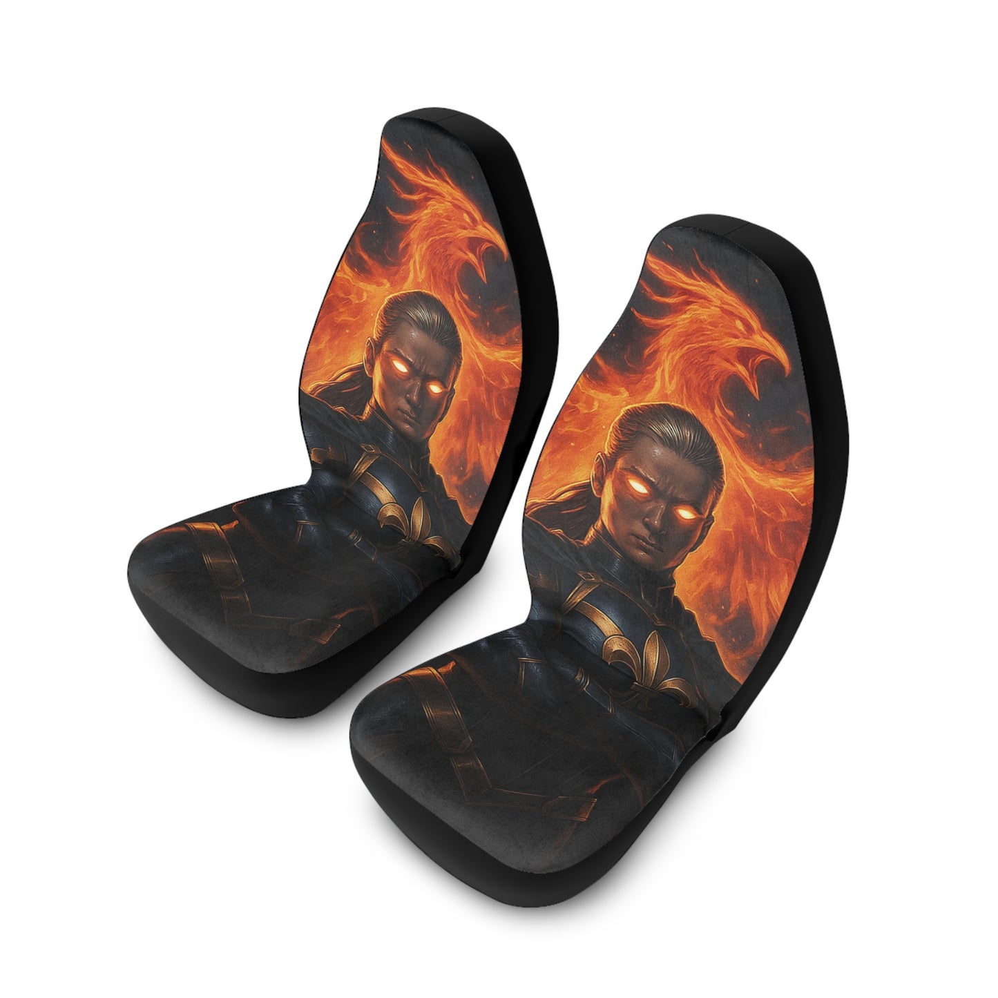 Phoenix Flame Polyester Car Seat Covers | Unique Auto Interior, Gift for Car Lovers, Cool Car Accessories, Bold Design, Car Decor