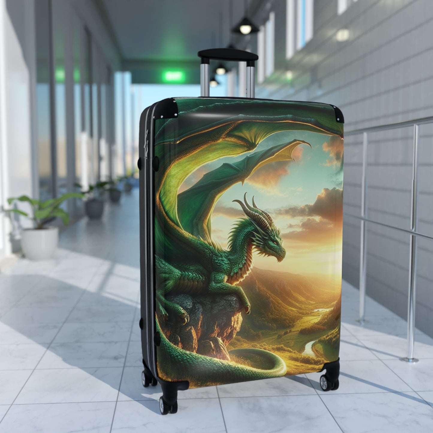Dragon Design Suitcase – Fantasy Travel Luggage, Adventure Gear, Unique Gift for Travelers, Fantasy Art Bag, Fun Travel Accessory