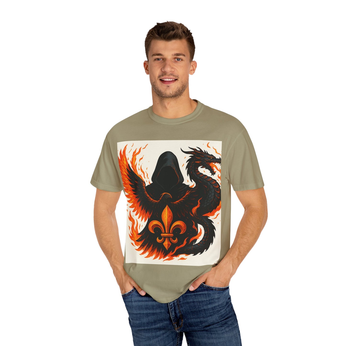 Bold Dragon and Phoenix Graphic Tee, Unisex T-Shirt for Fantasy Lovers, Unique Gift for Birthdays, Casual Wear, Graphic Shirt