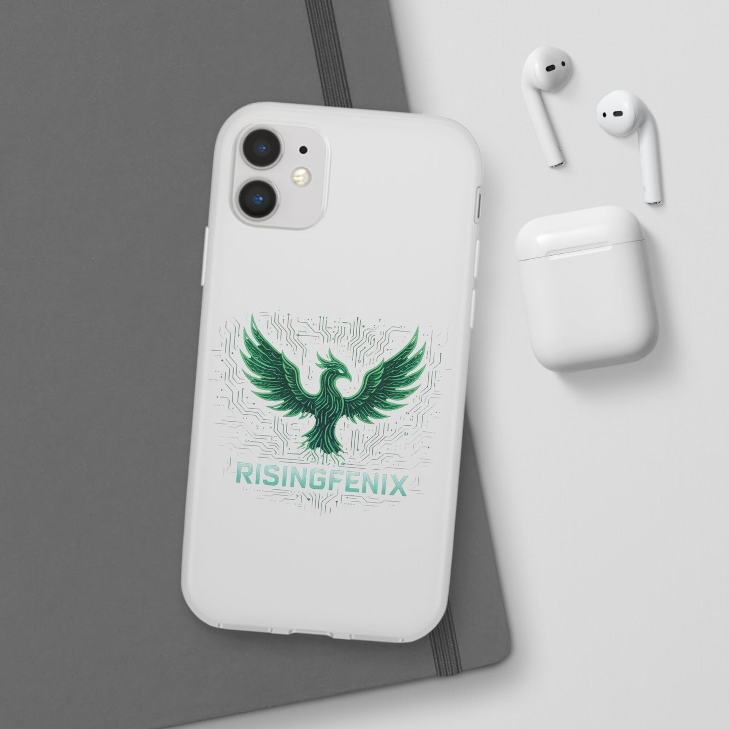 Phoenix Rising Flexi Case, Stylish Phone Cover, Trendy Tech Accessory, Gift for Tech Lovers, Unique Protector