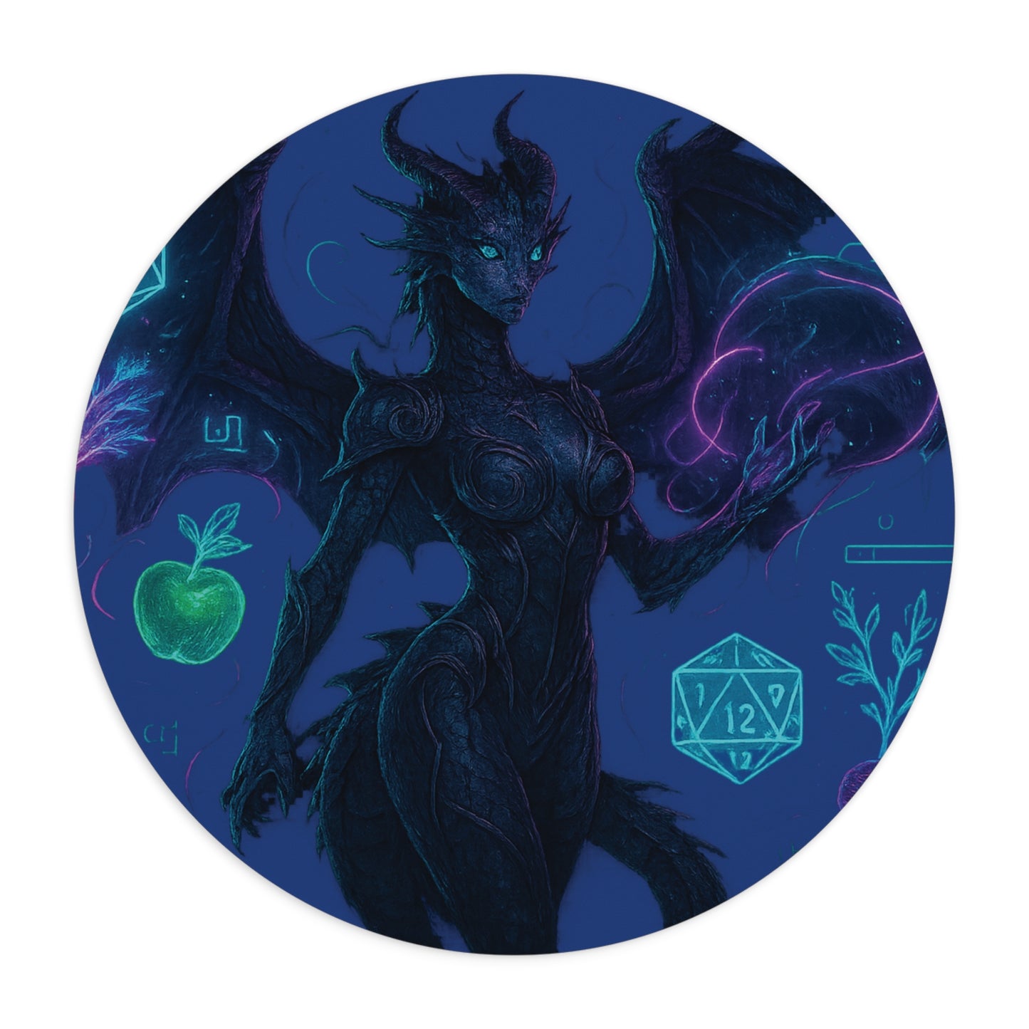 Fantasy Dragon Themed Mouse Pad, Gaming Desk Accessory, Ideal for Gamers, Unique Gift for D&D Fans, Office Decor, Witchcraft Enthusiasts