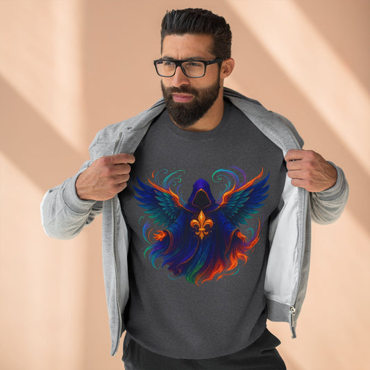 Mystical Angel Sweatshirt - Cozy Apparel, Unisex Crewneck, Spiritual Gift, Boho Style, Unique Graphic Design