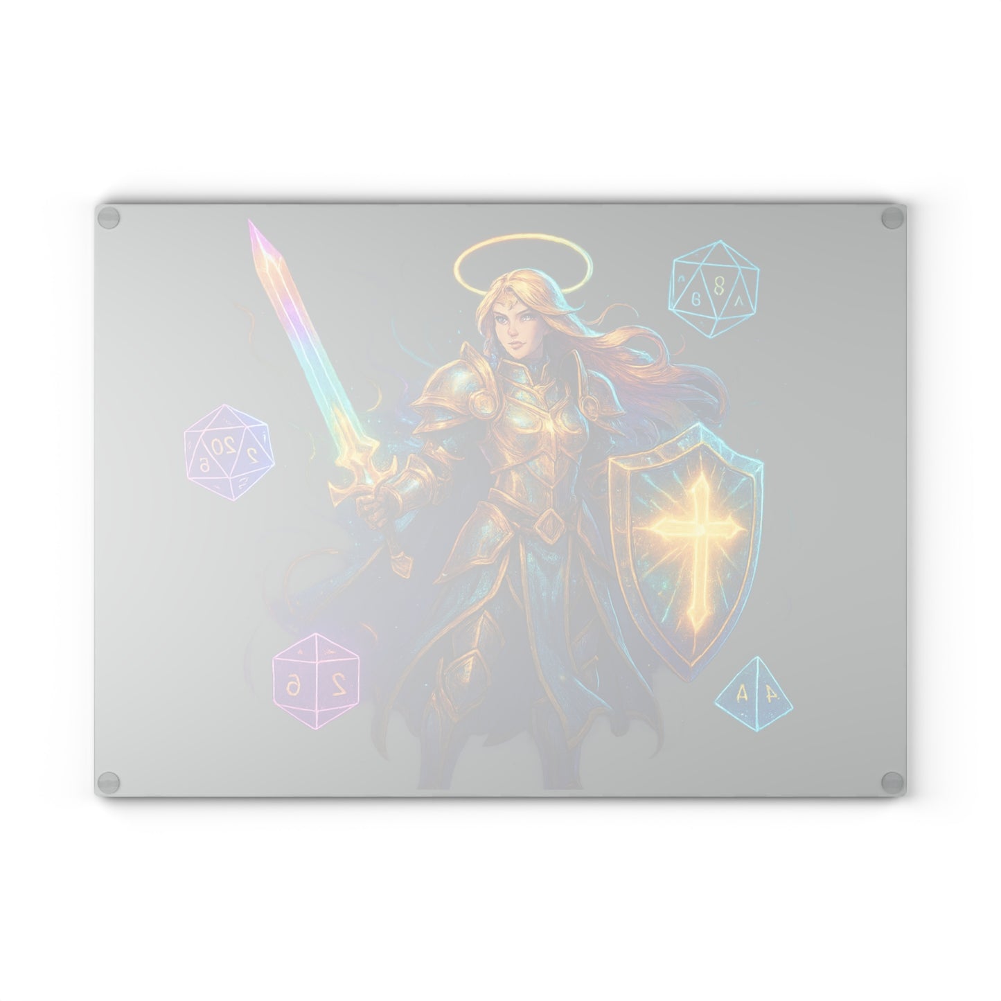 Fantasy-Themed Glass Cutting Board – Ideal for Gamers, Gifts for D&D Lovers, Kitchen Decor, Unique Food Prep