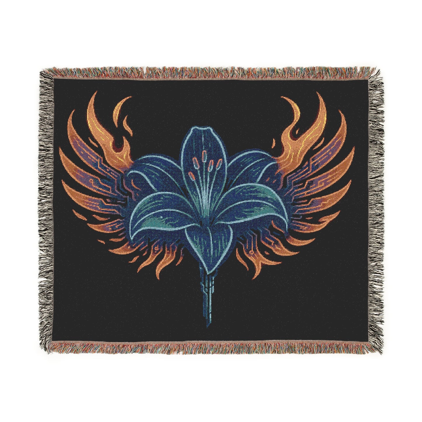 Artistic Woven Blanket with Floral Design, Cozy Home Decor for All Occasions, Perfect for Relaxing, Gifts for Housewarming, Bohemian Throws