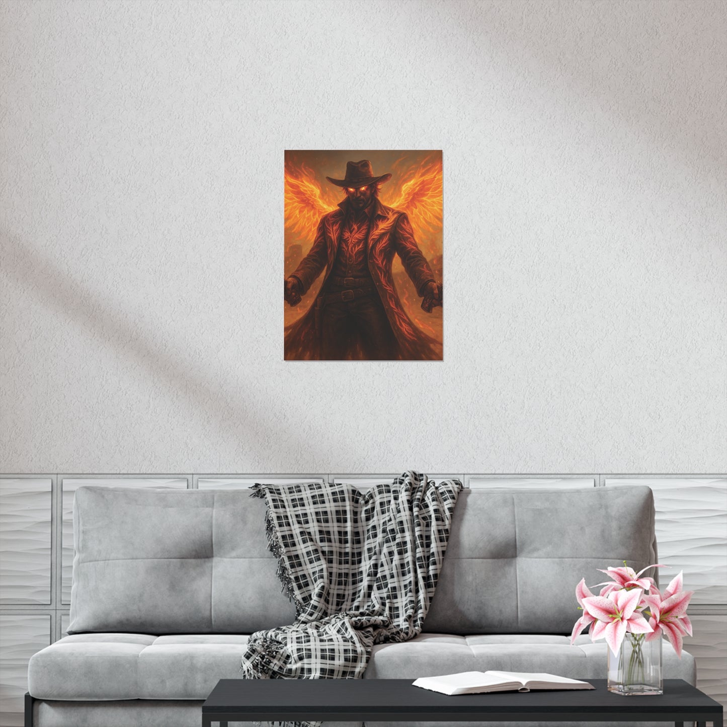 Fiery Angel Uncoated Poster, Wall Art Decor, Gothic Decor, Gift for Fantasy Lovers, Unique Home Decoration